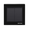 Black Glass 2 Gang Wall Switch for Hotel 