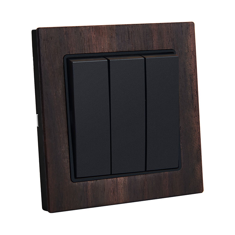 Home Wood 3 Gang 2 Way Decor Wall Switch