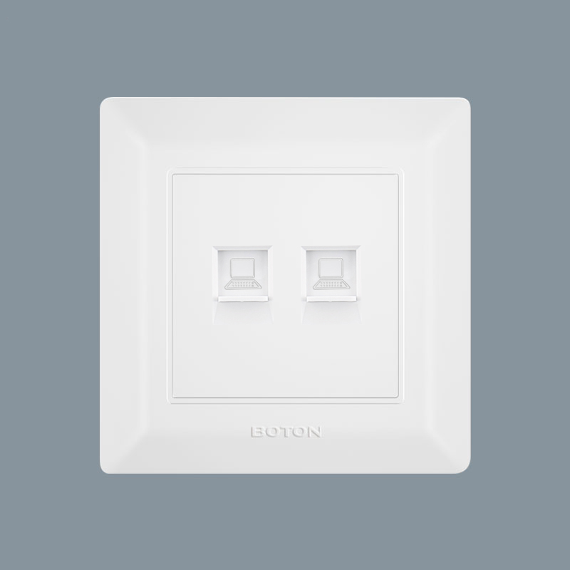 School Twin Computer White Wall Switch Socket