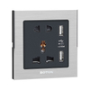 Hotel 5 Pin Universal Wall Switch Socket with 2 USB