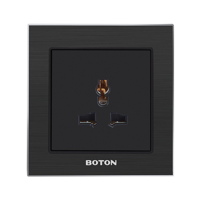 Aluminum 3 Pin Multi Functional Wall Switch Socket