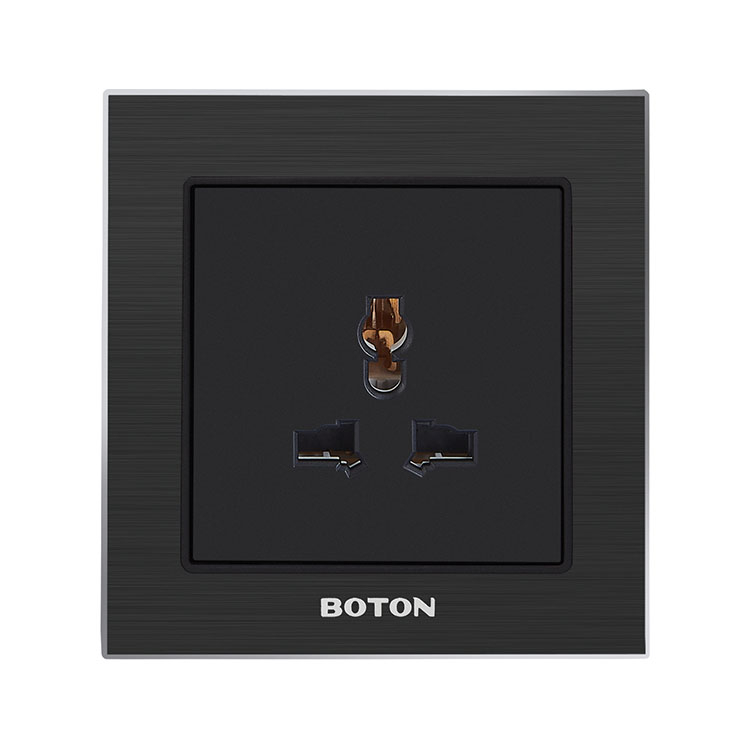 Aluminum 3 Pin Multi Functional Wall Switch Socket