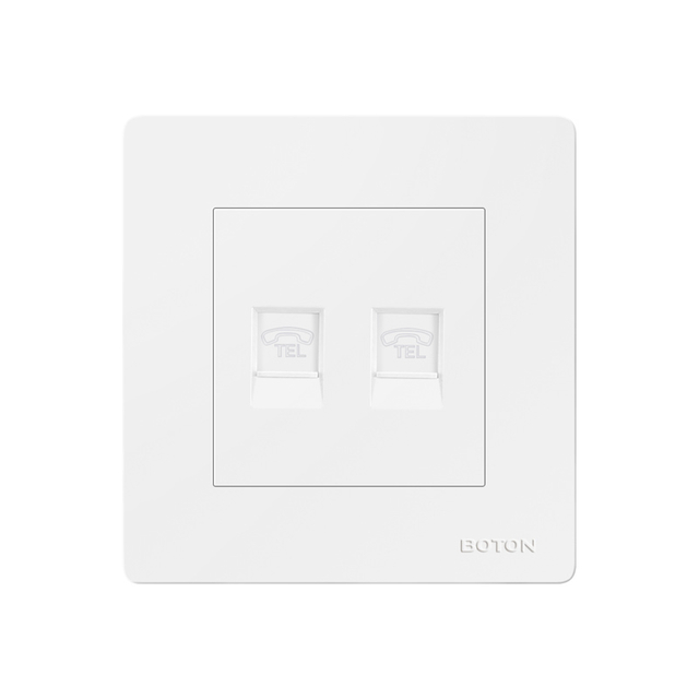 Dual Telephone Electrical Wall Switch Socket