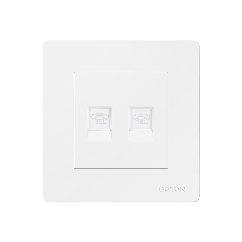 Dual Telephone Electrical Wall Switch Socket