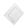 2 Gang 2 Way White Glass Intermediate Wall Switch