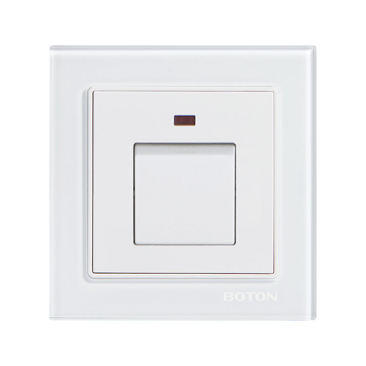 20A White Glass Rocker Wall Switch