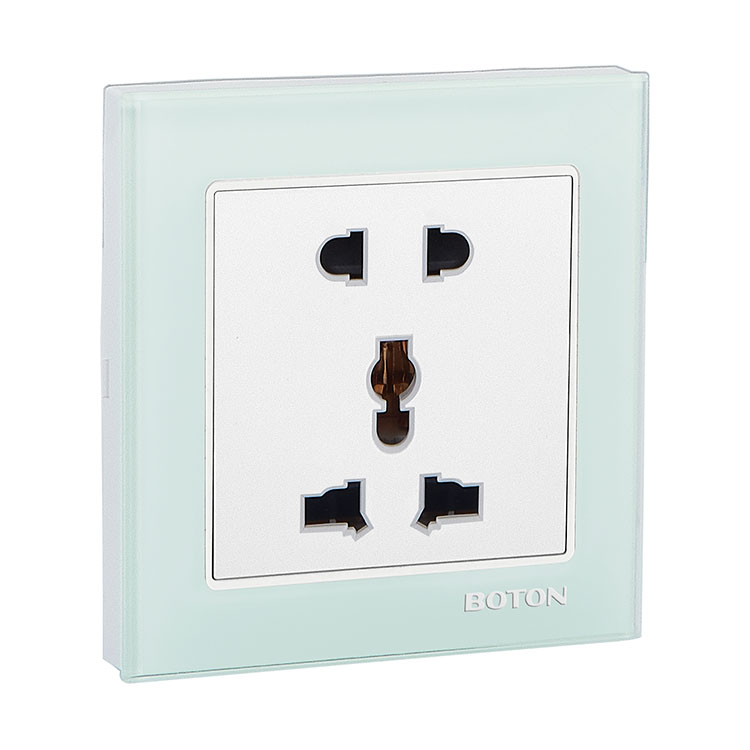 5 Pin Multi Functional Glass Panel Wall Switch Socket