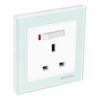 Glass 13A Single Phase Switch Socket with Lamp