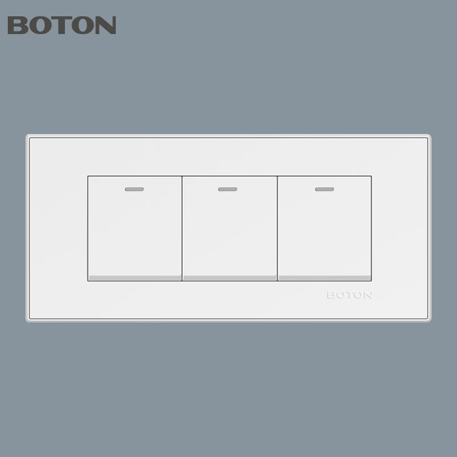 Home White Color Rectangular Wall Switch