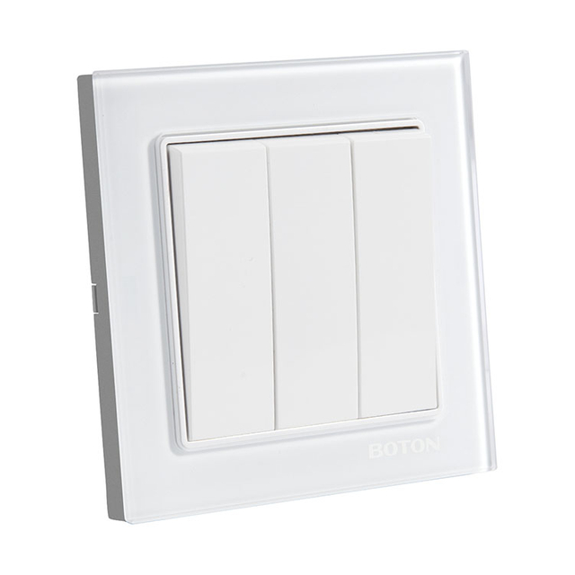 Villa 3 Gang 2 Way Glass Wall Switch