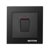 Home Black Glass 45A Wall Switch with Lamp