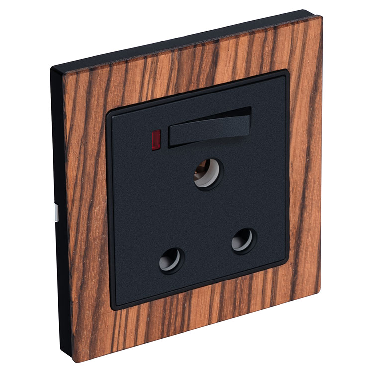 Luxury Wood Frame 15A Wall Switch Socket