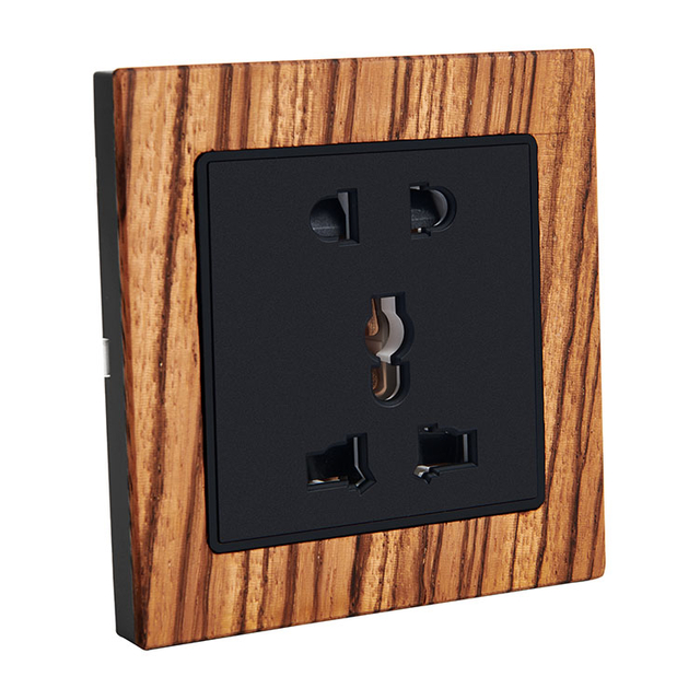 5 Pin Multi Functional Wood Frame Switch Socket