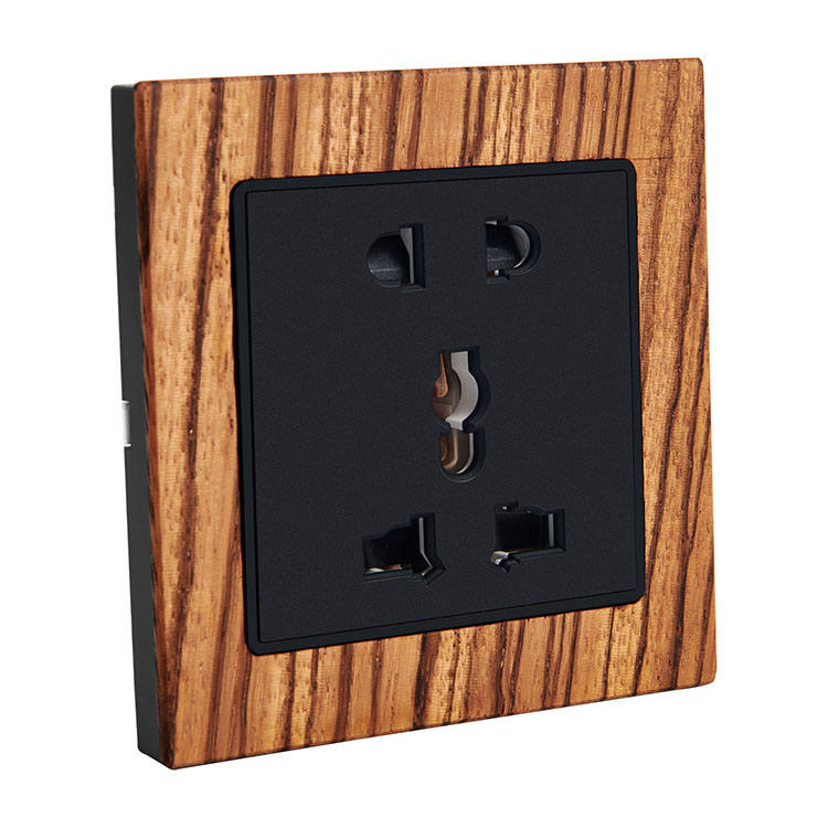 5 Pin Multi Functional Wood Frame Switch Socket