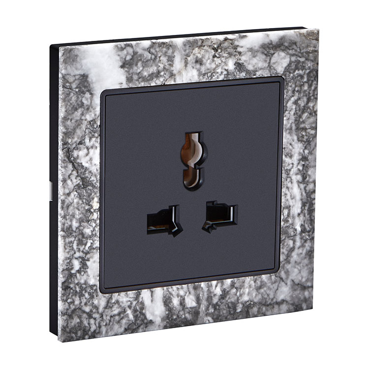 Commercial Stone Frame 3 Pin Multi Functional Wall Socket