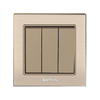 Light Brown Aluminum Frame 3 Gang 2 Way Wall Switch