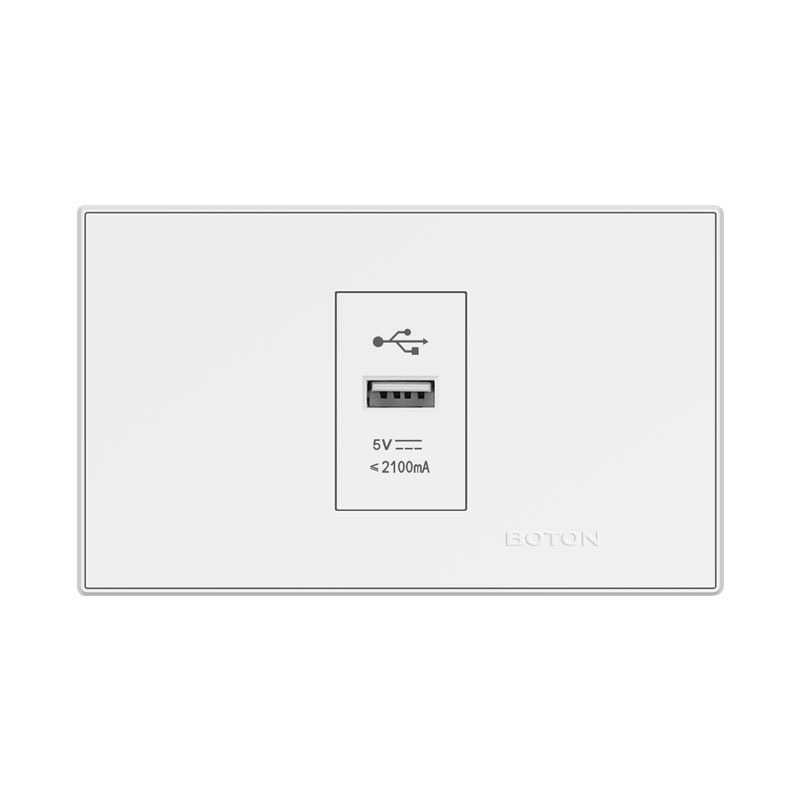 Rectangular USB Wall Socket for Home 