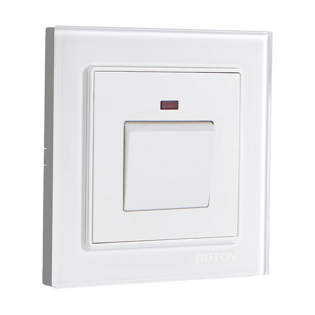 20A White Glass Rocker Wall Switch
