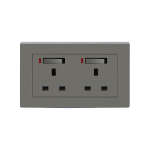 Commercial Double 13A Single Phase Switched Socket with Lamp