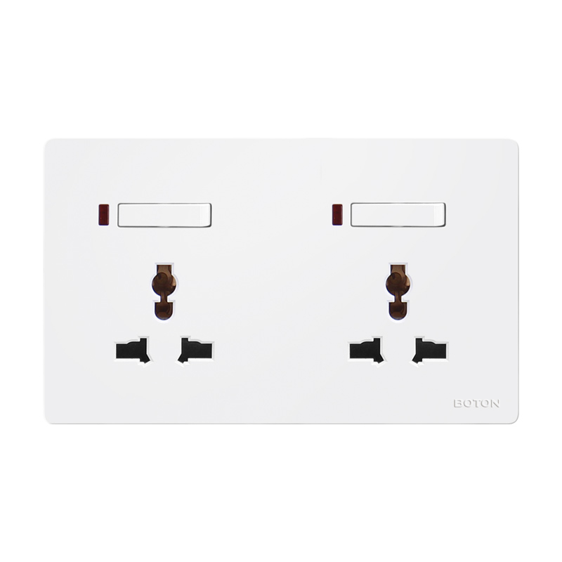 Indoor 3 Pin Multi Twin Functional Switch Socket