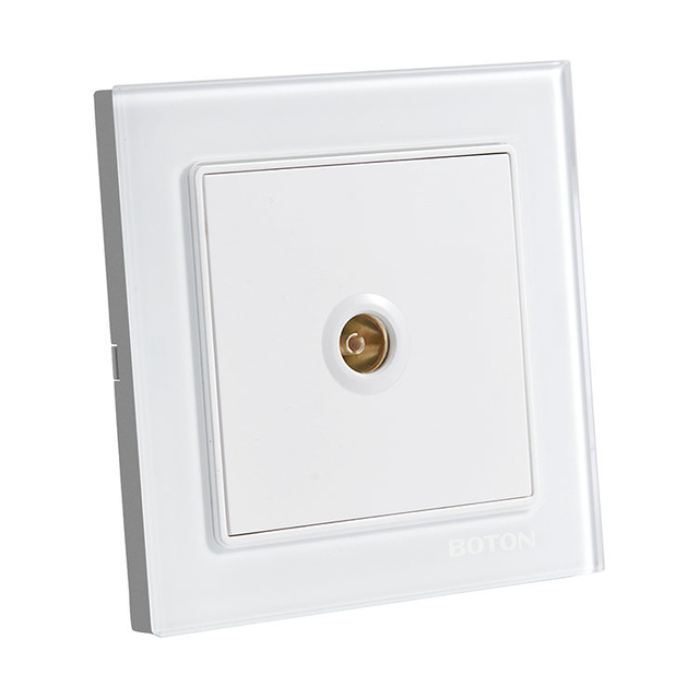 White Glass TV Wall Socket