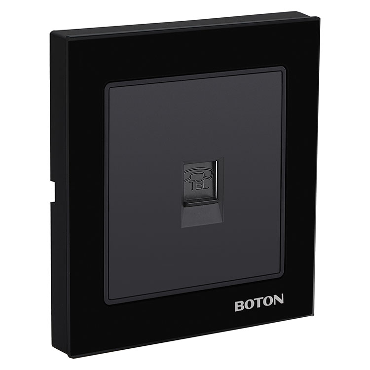 Commerical Black Glass Telephone Wall Socket