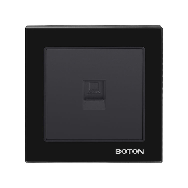 Black Glass Home Electrical Computer Wall Socket