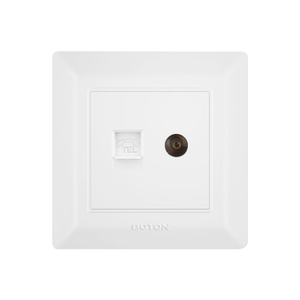 TV and Telephone White Wall Socket for Apartment 