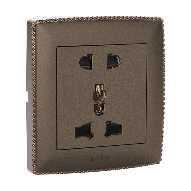 Colored Finish 5 Pin Universal Wall Switch Socket