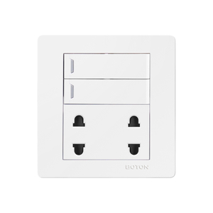 2 Gang Switch with 4 Pin Universal Switch Socket for Interior Design