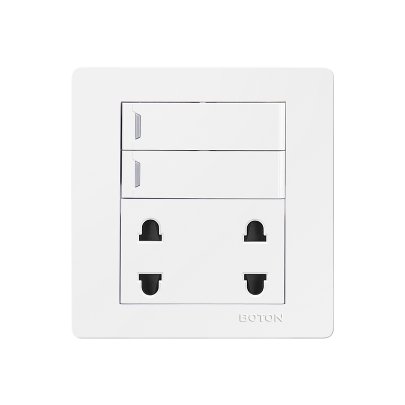 2 Gang Switch with 4 Pin Universal Switch Socket for Interior Design