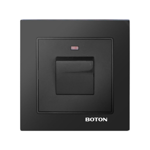 Black Glass 20A Rocker Switch with Lamp