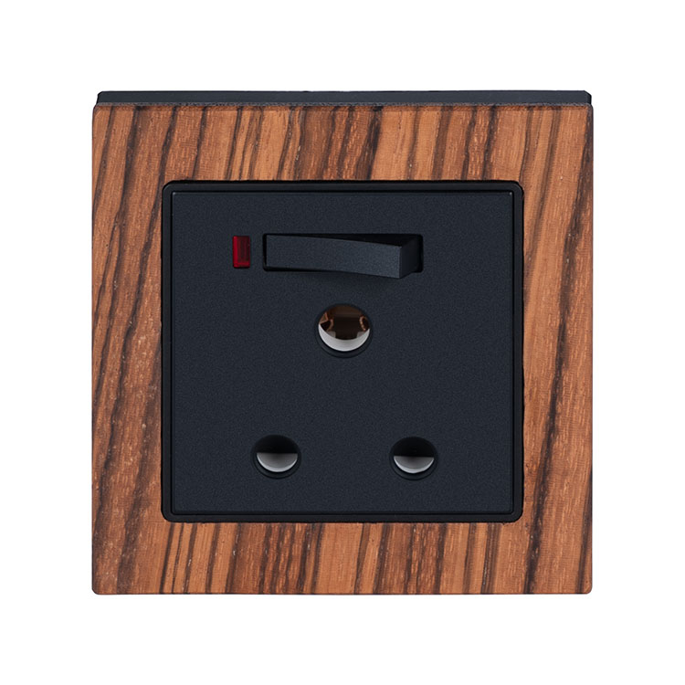 Luxury Wood Frame 15A Wall Switch Socket