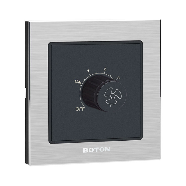 Silver Aluminum Fan Speed Dimmer Wall Switch