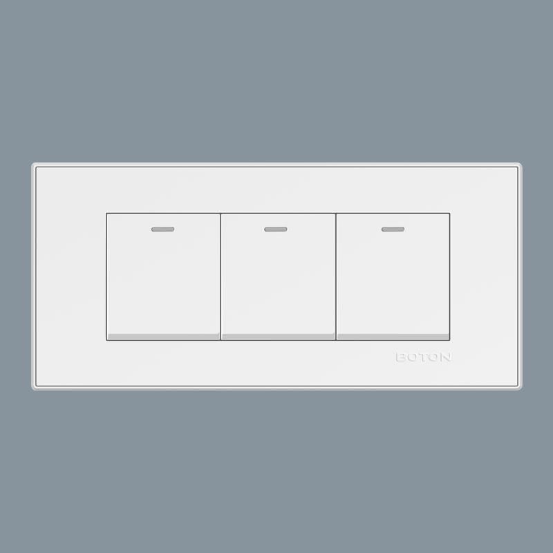 Home White Color Rectangular Wall Switch