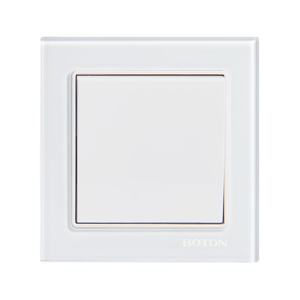 1 Gang 2 Way White Glass Wall Switch