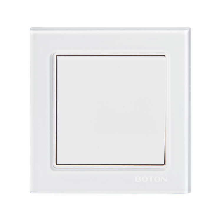 1 Gang 2 Way White Glass Wall Switch