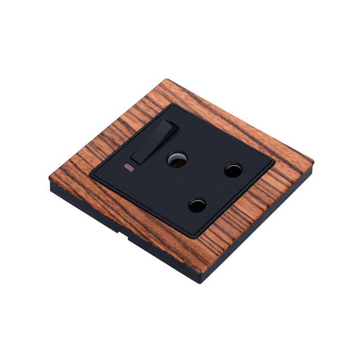 Luxury Wood Frame 15A Wall Switch Socket