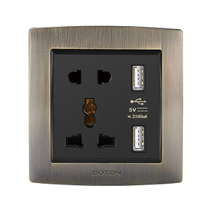 Flush Mounted 5 Pin Multi Functional Socket with USB Charging