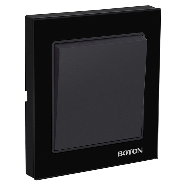 1 Gang 2 Way Black Glass Wall Switch