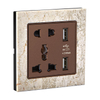 5 Pin Multi Functional with 2 USB Luxury Wall Socket