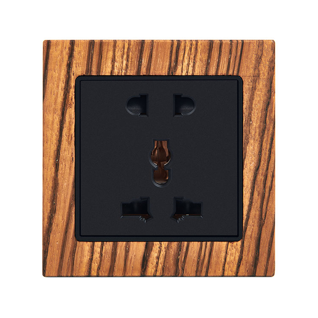 5 Pin Multi Functional Wood Frame Switch Socket