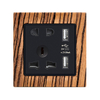 5 Pin Universal and USB Wood Decor Wall Switch Socket