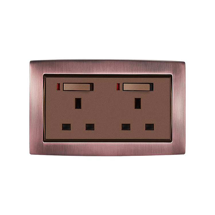 Residental Flush Type Grounding UK Double Socket