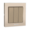 Light Brown Aluminum Frame 3 Gang 2 Way Wall Switch